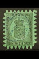1866-67 8p Black/blue Green (Type III) Serpentine Roulette, SG 46, Fine Used For More Images, Please Visit Http://www.sa - Autres & Non Classés