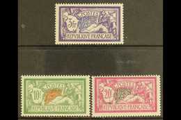 1925-26 "Merson" Set - 3f, 10f And 20f (Yvert 206/08, SG 429 & 431/32) Never Hinged Mint. Fresh And Attractive! (3 Stamp - Otros & Sin Clasificación