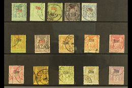 FRENCH OFFICES IN CHINA 1894-1900 USED SELECTION On A Stock Card. Includes A Virtually Complete Set With Only A 10c Type - Otros & Sin Clasificación