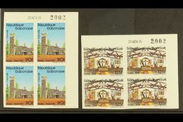 1985 Christmas "Eglise Saint-Andre" Set (Yvert 594A/B, Michel A/B948) IMPERF CORNER DATE BLOCKS OF FOUR, Very Fine Never - Otros & Sin Clasificación