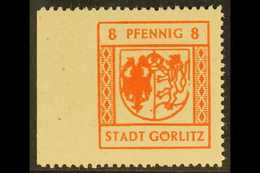 GORLITZ 1945 8pf Red-orange Economy Gum IMPERF AT LEFT Variety, Michel 7x Ul, Superb Never Hinged Mint, Also Showing 'br - Altri & Non Classificati