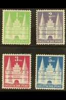 BRITISH & AMERICAN ZONES 1948-50 Buildings Perf 11 Four Top Values Type I (Michel 97wg/100wg I, SG A132/35), Never Hinge - Otros & Sin Clasificación