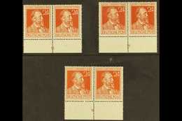 GENERAL 1947 24pf Brown Orange Stephan (Michel 963, SG 949), Three Horizontal Lower Marginal PAIRS With 13, 15 & 16 PLAT - Otros & Sin Clasificación