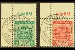 RUSSIAN ZONE WEST SAXONY 1945 Leipzig Fair Watermark Descending Steps Complete Set, Michel 124/25 X, Superb Cds Used Upp - Other & Unclassified