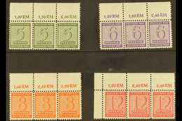 RUSSIAN ZONE WEST SAXONY 1945 (Oct) Official Test Perf 10¾ Complete Set, Michel 120/23 X, Never Hinged Mint Upper Margin - Otros & Sin Clasificación