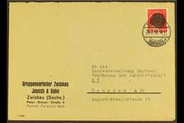 RUSSIAN ZONE SAXON OBLITERATIONS (Sachsische Schwarzungen) 1945 (26 July) Commercial Cover Addressed To Dresden, Bearing - Altri & Non Classificati