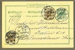 SOUTH WEST AFRICA 1898 (15 Jun) Uprated Privately Printed 5pf PPC To Berlin With Two Additional 3pf Diagonal Opt Stamps, - Autres & Non Classés