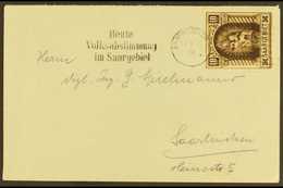 1935 (13 Jan) Cover Addressed Locally Bearing 1934 10f Brown Madonna "Volkabstimmung" Overprint (Michel 194, SG 191) Tie - Otros & Sin Clasificación