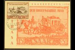 1950 15f+5f Purple-brown & Brown-red Stamp Day (Michel 291, SG 288), Superb Used On Unaddressed Maxi-card Tied By Specia - Sonstige & Ohne Zuordnung