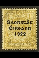 1922-23 SAORSTAT 1s Bistre-brown, Showing "ONF" (Hib. T58a), Very Fine Used.  For More Images, Please Visit Http://www.s - Otros & Sin Clasificación