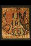 TUSCANY 1851 60cr Deep Scarlet On Grey Paper, Sass 9, Superb Looking Used Example Of This Major Rarity With Great Colour - Non Classés