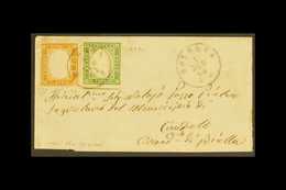 1863 FIRST DAY NEW UNIFIED 15 CENT ITALIAN POSTAL RATE Important Cover From Bologna To Candelo Franked Italy 1852 10c Or - Non Classificati