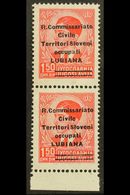 LUBIANA 1941 1.50d Scarlet Overprint With Two Bars Showing OFFSET Of The Overprint On Back (Sassone 34d, SG 39 Var), Nev - Unclassified