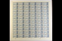 1946 3d Blue Victory Perf 13½x14, SG 142, Never Hinged Mint Plate A1 COMPLETE SHEET Of 60 With Varieties On Positions R. - Giamaica (...-1961)