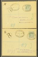 1907 (Aug) An Attractive Pair Of Philatelic Envelopes Registered To Germany, Bearing 1904-06 Ordinary Paper 5s Green And - Nigeria (...-1960)