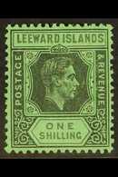 1942 1s Black And Grey On Emerald, SG 110bb, Very Fine Mint, Scarce Shade. For More Images, Please Visit Http://www.sand - Leeward  Islands