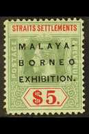 1922 $5 Malaya - Borneo Exhibition, SG 249, Short Corner Perf Otherwise Very Fine Mint. Scarce Stamp. For More Images, P - Straits Settlements