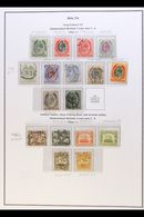 1882-1938 ALL DIFFERENT COLLECTION In Hingeless Mounts On Leaves, Inc 1882-84 ½d Mint, 1899-1901 To 5d Used, 1903-04 Min - Malte (...-1964)