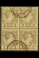 1885 2c Dull Lilac (Yvert 2, SG 2), Fine Cds Used BLOCK Of 4, Attractive & Scarce Multiple. (4 Stamps) For More Images,  - Sonstige & Ohne Zuordnung