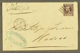 1874 Entire Letter From Rotterdam To Madrid Franked 25c Violet, Die II, Tied By Dotted "8" Cancel. Very Fine And Fresh S - Other & Unclassified