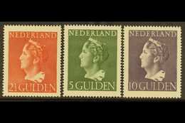 1946 Queen Wilhelmina 2½g, 5g And 10g (NVPH 347/49, SG 617/19), Very Fine Never Hinged Mint. (3 Stamps) For More Images, - Other & Unclassified