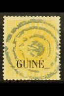 PORTUGUESE GUINEA 1881-84 10r Yellow, Type II Opt, Perf 13½, SG 20, Good Used, Complete With ISPP Photo Certificate For  - Other & Unclassified