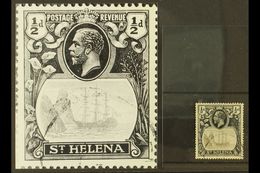 1922-37 ½d Grey-black & Black, "TORN FLAG" VARIETY, SG 97b, Fine Used For More Images, Please Visit Http://www.sandafayr - Isla Sta Helena