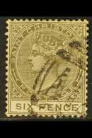 1890 6d Olive-brown, SG 19, A Scarce Used Example With Clear A12 Cancel. For More Images, Please Visit Http://www.sandaf - St.Christopher-Nevis-Anguilla (...-1980)