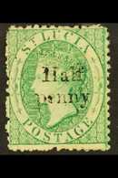 1863 "Half Penny" On (6d) Emerald-green, Watermark Crown CC, Unissued, SG 9, Fine Mint. For More Images, Please Visit Ht - St.Lucia (...-1978)