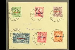 1915 KEVII New Zealand Overprints, Complete Set On Small Plain Cover, SG 115/21, Each With Strike Of "APIA" 19.4.15 Pmk. - Samoa (Staat)