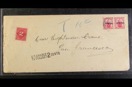 1920 Long Cover To San Francisco, Franked With 1d Pair, SG 116, Underpaid, "U.S. CHARGE TO COLLECT / 2 CENTS" Cachet And - Samoa (Staat)