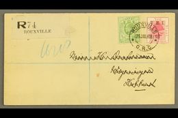 ORANGE RIVER COLONY 1908 Registered Cover From Rouxville To Holland (address Overwritten) Franked Ed VII ½d Green And Sc - Sin Clasificación