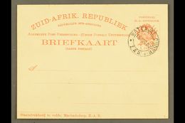 TRANSVAAL (ZAR) POSTAL STATIONERY 1900 1d Postal Card, H&G 7, Very Fine With WATERVAAL ONDER / Z.A.R Cto Cancellation Of - Sin Clasificación