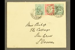 TRANSVAAL 1902 (2 May) Envelope From London, England To Devon, Franked With GB KEVII ½d X2 Plus Transvaal 1d, All Tied B - Non Classificati