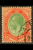 1913-24 £1 Green And Red, SG 17, Very Fine Used. For More Images, Please Visit Http://www.sandafayre.com/itemdetails.asp - Sin Clasificación