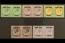 1923 Setting I, ½d, 2d, 4d, 6d & 1s3d With Litho Overprints (bold, Shiny Ink), SG 1d, 3c, 5a, 6a, 8b, 1s3d Average Mint, - South West Africa (1923-1990)