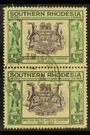 POSTMARK "BULAWAOY ITW" Relief Cancel (skeleton) With Inverted Date, Struck On 1940 ½d Golden Jubilee Pair, SG 53, Light - Rhodesia Del Sud (...-1964)
