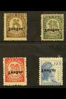 TANGIER 1939 Tangier Overprinted 5c, 15c, 30c & 60c (SG 89,91, 94 & 98) Bearing Varieties, "INVERTED T" Presented On A S - Autres & Non Classés
