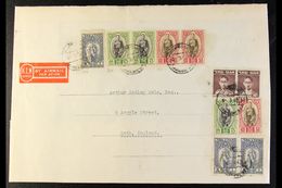 1948 Cover Front To Bath, England Bearing A KLM Airmail Service Label, 1928 Prajadhipok 2b X3, 3b X3, 1943-48 Mahidol 1b - Thaïlande