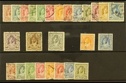 1930 Emir Set Re-engraved Complete Including All SG Listed Perf Types, SG 194b/207, Fine To Very Fine Used. (26 Stamps)  - Giordania