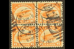 1918 AIR 6c Orange "Curtiss Jenny", Sc C1, Fine Used CENTRE LINE BLOCK OF FOUR For More Images, Please Visit Http://www. - Sonstige & Ohne Zuordnung