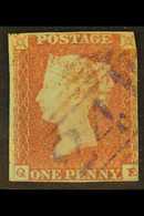 1841 1d Red "QE", With Rare VIOLET Large Part "241" Cancel Of Denbigh, Just Cut In At Right, Cat SG £4000. For More Imag - Other & Unclassified