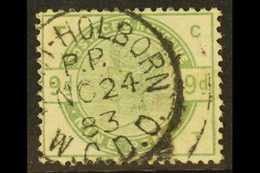 1883 9d Dull Green, SG 195 Very Fine Used With Good Colour And Fully Dated Cds Cancellation. Cat £480. For More Images,  - Other & Unclassified