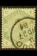 1884 1s Dull Green, SG 196, Very Fine Used. Cat £325. For More Images, Please Visit Http://www.sandafayre.com/itemdetail - Other & Unclassified