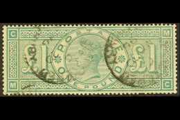 1887-92 £1 Green, SG 212, Good Used, Tiny Thin And One Short Perf, Cat £800 For More Images, Please Visit Http://www.san - Other & Unclassified