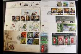 2009 COMPLETE YEAR SET For All Commemorative Sets And Miniature Sheets, Incl Commemorative Extras, On Illustrated FDC's, - FDC