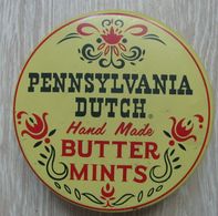 AC - PENNSYLVANIA DUTCH HAND MADE BUTTER MINTS EMPTY VINTAGE TIN BOX - Boîtes