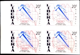 MELBOURNE OLYMPICS-OLYMPIC TORCH-IMPERF BLOCK OF 4-LIBERIA-1956-MNH-RARE-B9-829 - Sommer 1956: Melbourne