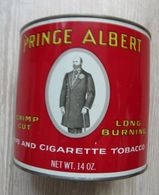 AC - PRINCE ALBERT CRIMP CUT LONG BURNING PIPE AND CIGARETTE TOBACCO EMPTY VINTAGE TIN BOX - Boîtes