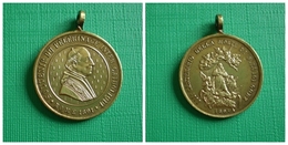 Medaille 3° Centenaire Mort De S. Luigi Gonz & Pape Léon XIII,pélerinage Inter Catholique Rome 1891 - Royaux / De Noblesse